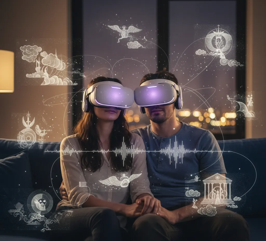 Pora žiūri virtualios realybės filmą