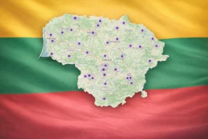 Interaktyvus 2026 m. Kovo 11-osios renginių žemėlapis